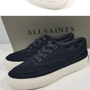 ALL SAINTS black real leather sneakers Size 8 US (unisex)